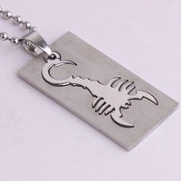 316L Stainless Steel Pendant Scorpion Silver Necklace 22" B118