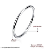 Sterling Silver Plated Bracelet Bangle 6MM No Clasp L186