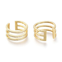 Cuff Rings Open Rings Wide Band Rings Gold Adjustable 17.3mm Z720