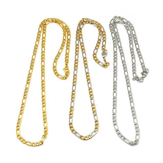 Stainless Steel Figaro Necklace Making 19.49"~21.65" 49.5~55cm 4.5mm Z633