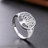 Sterling Silver Plated Ring Womens Tree Of Life B539