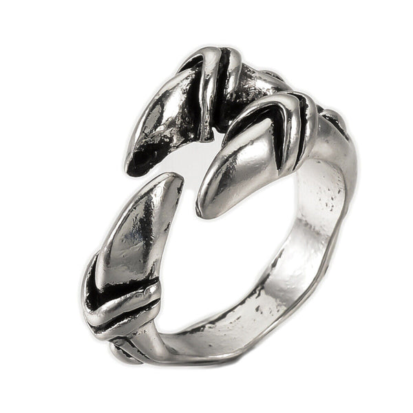 Adjustable Alloy Cuff Finger Ring Wide B Ring Antique Silver 18.5mm P407