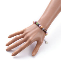 Natural Freshwater Pearl Beaded Bracelet Stainless Steel Lobster 9.4" Z140