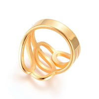 304 Stainless Steel Finger Rings Gold Size 7 17mm  A34