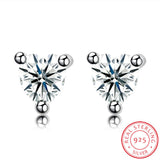 Sterling Silver Earrings  Stud AAA Zirconia  Push Back Clasp L743