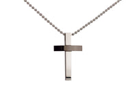 Stainless Steel Cross Pendant Beads Necklace Unisex Silver Gold L151