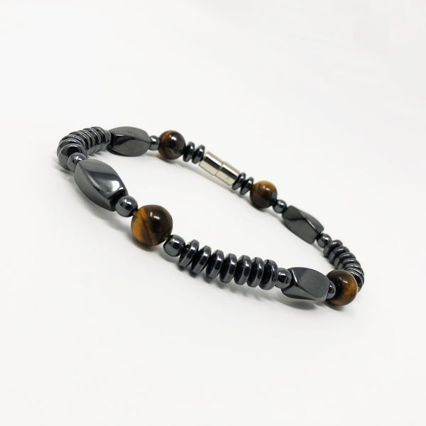 Hematite Magnetic Bracelet Mens Womens Unisex Tiger Eye Black X40