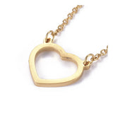 Stainless Steel Pendant Necklaces Lobster Heart Gold 18.30inches 46.5cm Z493