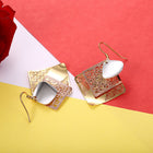 Yellow Gold Platinum Plated Earrings Chandelier Fish Hook Clasp L625