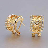 Gold Zirconia Clip Earrings L86