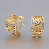 Gold Zirconia Clip Earrings L86