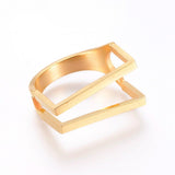 304 Stainless Steel Finger Rings Gold Size 7 17mm  A35