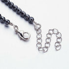 Gemstone Beaded Bracelets/Necklace Non-Magnetic Hematite Beads 22.4" P37