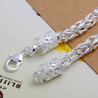 Women's Unisex Sterling Silver Link Chain 8 Inches Lobster Bracelet L59