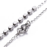 Stainless Steel Rosary Bead Necklace Easter Cross Virgin Mary Silver 21" A388