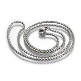 304 Stainless Steel Box Chain Necklaces Lobster Clasp Silver 19" To 31" P662