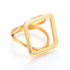 304 Stainless Steel Finger Rings Square Gold Size 7 17mm  A24