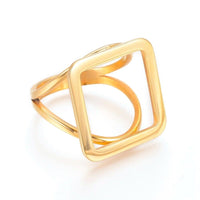 304 Stainless Steel Finger Rings Square Gold Size 7 17mm  A24