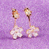 Gold Plated Earring Drop AAA Cubic Zirconia Women's G263