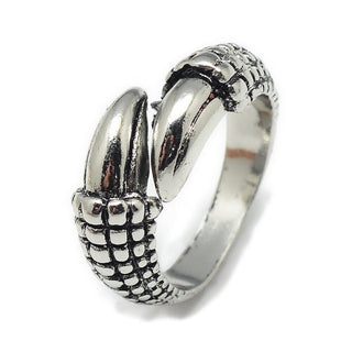 Alloy Ring Wide Ring Claw Adjustable Antique Silver Size 10 Adjustable 20mm P433