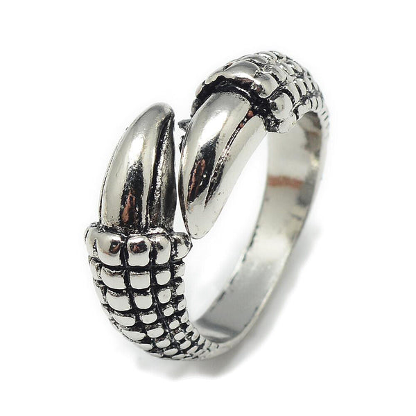 Alloy Ring Wide Ring Claw Adjustable Antique Silver Size 10 Adjustable 20mm P433