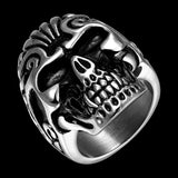 Stainless Steel Vintage Antique Ring Mens Skull Biker Ghotic Black B523