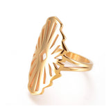 304 Stainless Steel Finger Rings Gold Size 7 17mm  A30
