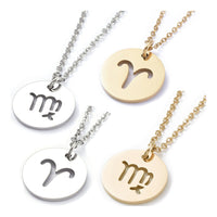 Stainless Steel Pendant Necklace Lobster Zodiac Sign Gold Silver 17.7" 2mm Z447