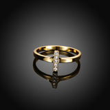 Gold Plated Fashion Ring AAA Zirconia Cross For Women B167