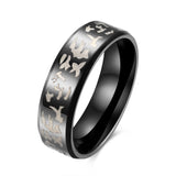 Stainless Steel Band Wedding Ring Black Men's Unisex B455