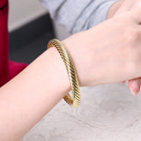 Yellow Gold Plated Bracelet Adjustable Size 8MM No Clasp L170