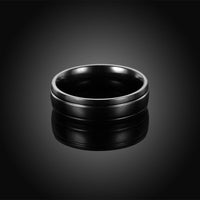 Stainless Steel Band Wedding Ring Black Men's Unisex B451