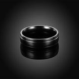 Stainless Steel Band Wedding Ring Black Men's Unisex B451