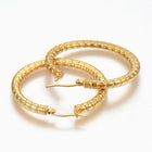 304 Stainless Steel Hoop Earrings Gold 44x43x4mm Pin 1x0.8mm  P589