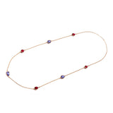 Yellow Gold Plated Necklace Chain AAA Zirconia Purple Red Lobster Clasp B383