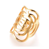 304 Stainless Steel Finger Rings Gold Size 7 17mm  A36