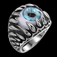 Stainless Steel  Antique Ring Black Blue Men's Unisex Claws Evil Eye B186