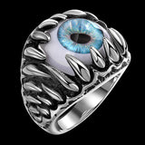 Stainless Steel  Antique Ring Black Blue Men's Unisex Claws Evil Eye B186