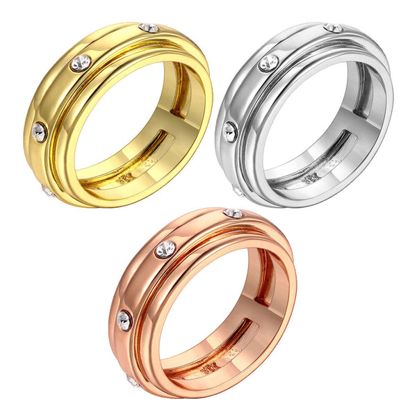 Rose Gold Platinum Plated AAA Zirconia Band Ring B110