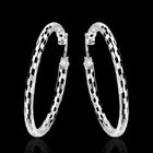 Sterling Silver Plated Earrings Hoop French Clip .12" L367
