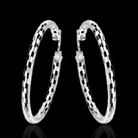 Sterling Silver Plated Earrings Hoop French Clip .12" L367