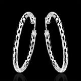 Sterling Silver Plated Earrings Hoop French Clip .12" L367