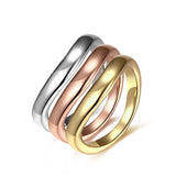 Rose Gold Platinum Plated Tri Color Fashion Ring For Women B169