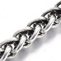 Men's Alloy Wheat Chain Bracelet Dragon Antique Silver 8.8" 22.5cm Z253