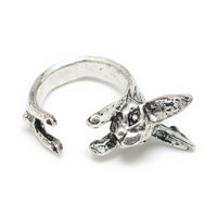 Alloy Cuff Finger Ring Rabbit Antique Silver Size 7 Adjustable 17mm P424