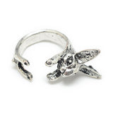 Alloy Cuff Finger Ring Rabbit Antique Silver Size 7 Adjustable 17mm P424