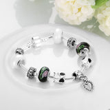 Sterling Silver European Beads  8 Inches 2.7MM  Magnetic Clasp Bracelet L107