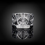 Sterling Silver Plated Fashion Ring AAA Zirconia Women Crown B390