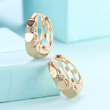 Yellow Gold Plated Earrings Hoop Huggies Latch Back Clasp L557