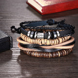 Leather Bracelet Adjustable Size Handmade 41MM Lace Up Clasp L528